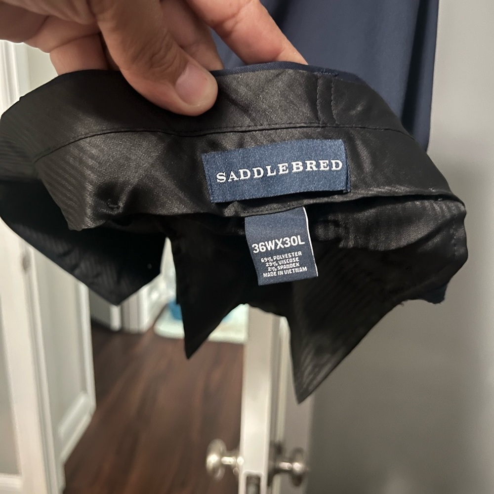 Saddlebred suit pants 36x30 navy blue